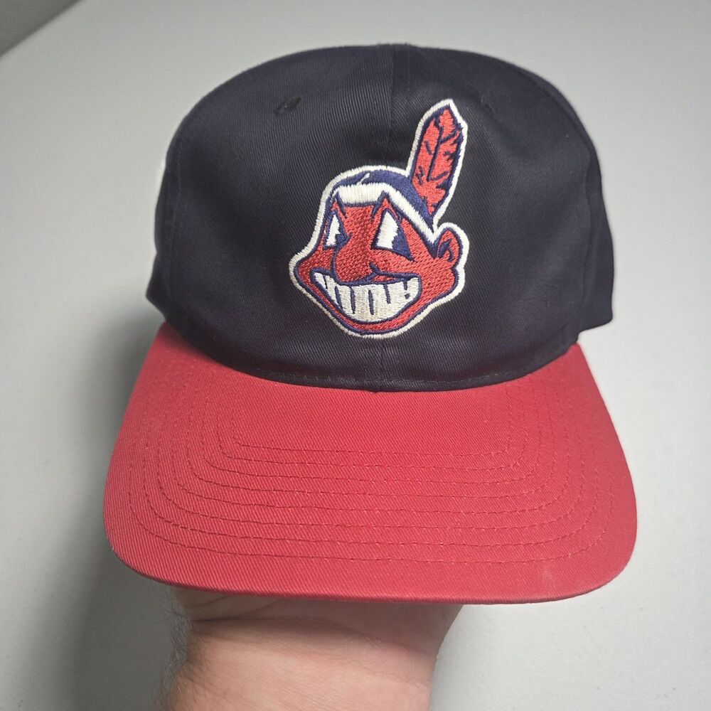 Vintage 90s Cleveland Indians Hat Snapback Chief Wahoo Twins Enterprise MLB Cap